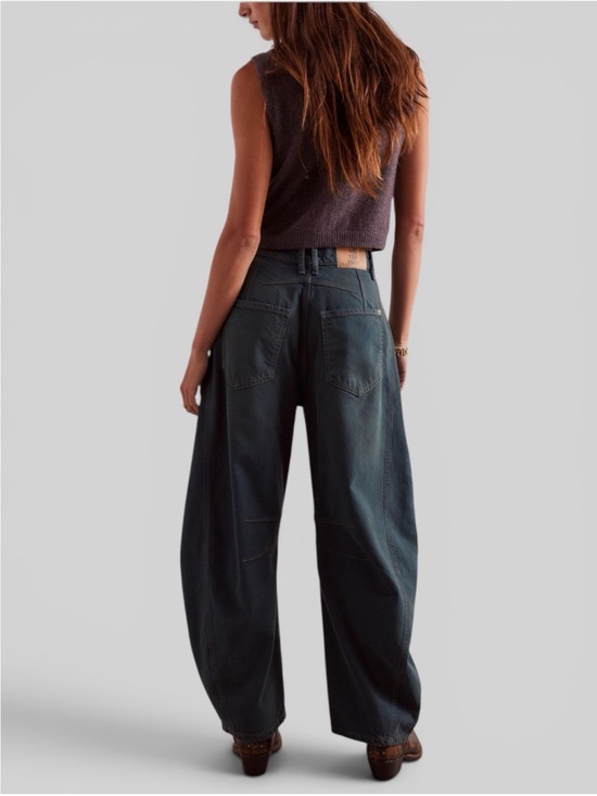 We The Free Denim - NWOT Free People We The Free Good Luck Mid-Rise Barrel Jeans - Luke Green -